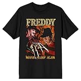 Nightmare on Elm Street Never Sleep Again Men's Black T-Shirt-Large