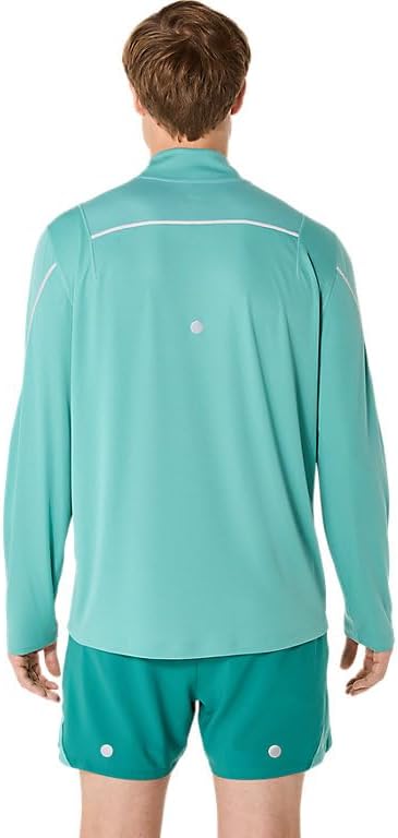 ASICS Men's ROAD LITE SHOW 1/2 ZIP TOP Running Apparel, M, LIGHT TEAL