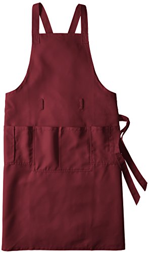 (カゼン)KAZEN 胸当てエプロン AMZ-APK494 AMZ-APK494 81 ワイン(APK494-81) L