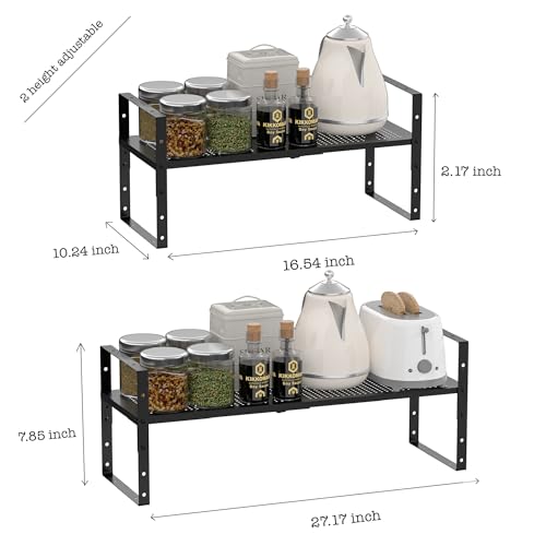 Ipotive Multi-Functional Metal Shoe Rack,Expandable Adjustable Stackable Kitchen Organizer,Metal Shelf risers for cabinets, Kitchens,Closet and Bathroom(1Pack/Black/Large) by Ipotive - Used condition - Image 6