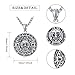 Seiyang Aztec Calendar Necklace Sterling Silver Round Aztec Mayan Calendar Pendant Necklace Jewelry with 2mm 22+2 In Rolo Chain (Silver Oxide)