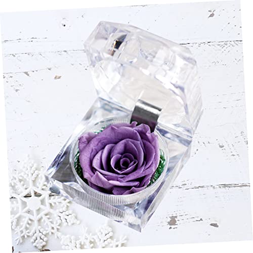 STOBOK 1 Pçs Artificial Rosa Proposta Caixa De Anel De Presente De Flor Caixa De Anel LED Red Dome F