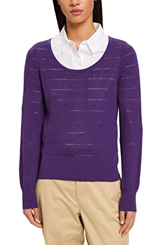 ESPRIT Damen 023CC1I301 Pullover, 500/DARK Purple, S