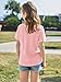 Imily Bela Girls Short Sleeve T Shirts Casual Crewneck Fashion Tees Kids Summer Tops 5-14 Years Light Pink