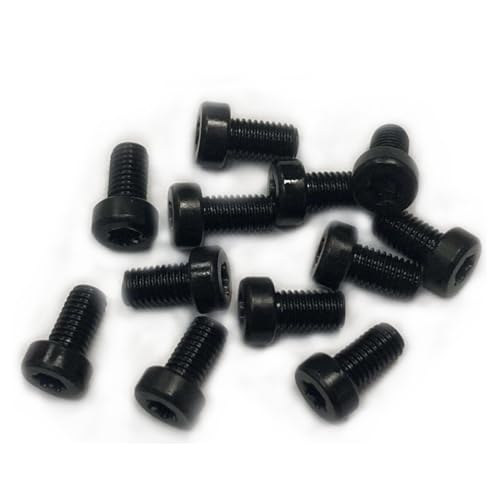 6-48x1/4 (6.35mm) Matte Black Oxide Fillister Socket Head Rifle Base Screws .222in 5.64mm T10 Torx Star Drive 12PCS By HAILFIRE