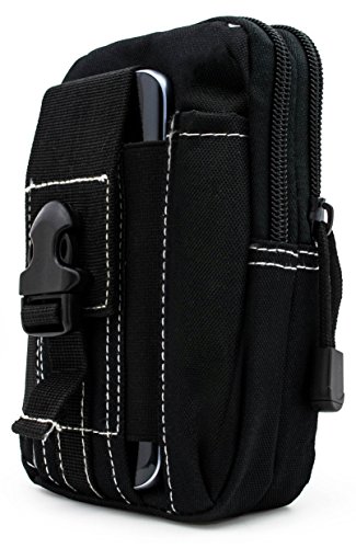 Bastex Universal Multipurpose Tactical Cover Smartphone Black Holster EDC Security Pack Carry Case Pouch Belt Waist Bag Gadget Money Pocket for iPhone 6s Samsung Galaxy S7 Note5 LG G5 iPhone 7