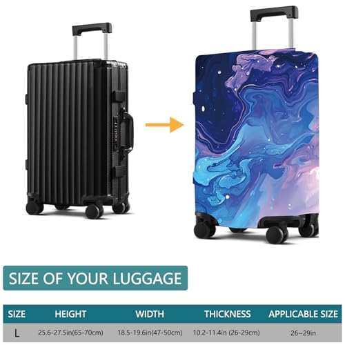 CREATCABIN Luggage Cover Blue Suitcase Cover with Zipper Travel Trunk Protector Elastic Scratch Resistant Anti-Wrinkle Suitcase Lid for Transportation Fit 26-29 Inch Luggage2