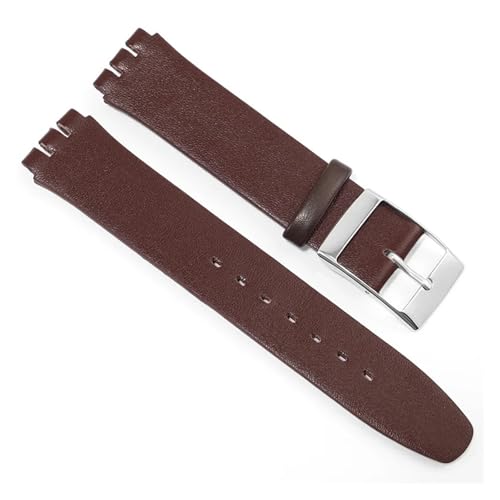 Bracelet Swatch SS07S101 cuir marron de remplacement 16mm souple LUGEMA