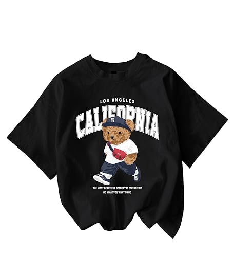Image of Jawdrobe Cotton Blend Oversized Fit Half Sleeve Printed Round Neck T-Shirt for Women