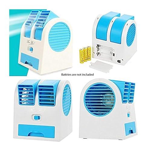 Image of Portable Mini AC USB attery Operated air conditioner mini Water air Cooler oling Fan Blade Less Duel Blower with ice Chamber Perfect for Office and Home