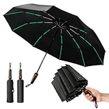 auvstar Paraguas Plegable Resistente a Vientos de Hasta 140 Km/H, Paraguas Resistente al Viento Ultra，UPF 50+, 105 cm, 60 Fibras de Vidrio, Apertura AutomáTica, Revestimiento de Resina Negra.