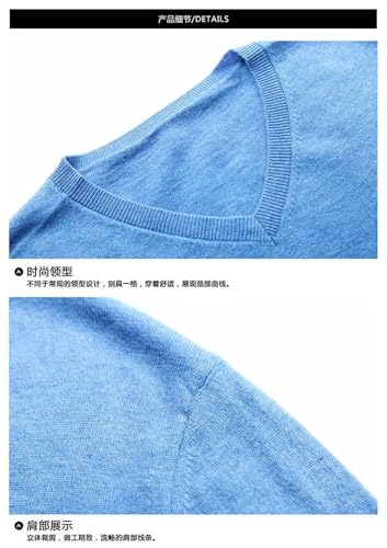 Men Solid V-Neck Bottoming Sweaters Winter Warm Casual Clothes Long Sleeve Basic Knitted Pullovers3