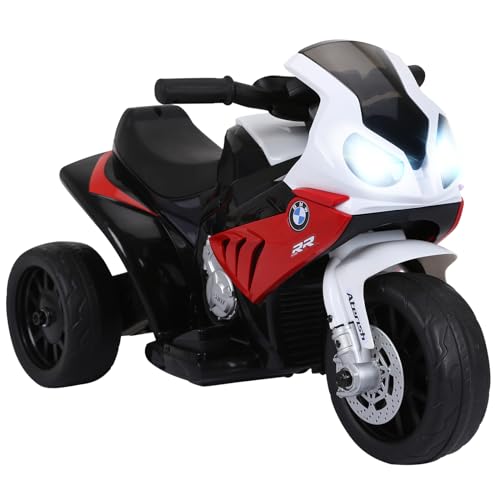 Image of HOMCOM BMW S1000RR Licensed 6V Kids Electric Motorbike 3 Wheel Ride on Motorcycle w/Headlights Music for 18-36 Months, Red