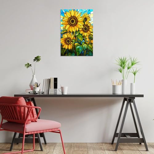Rompecabezas de 300 Piezas para Adultos Girasoles | Rompecabezas de Vidrio Templado para Adultos Niños Decoración del Hogar Regalo de Fiesta de Cumpleaños Juguetes 15x10 Pulgadas miniatura 3