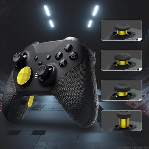 Image of CHARM FOCUS 16-in-1 Metal Thumbsticks Replacement Kits for Xbox Elite Series 2, Xbox Elite 2 Controller Accessories, Includes Magnetic Joysticks, Paddles, Silicone Caps, D-Pads, 1 Tool (Gold)