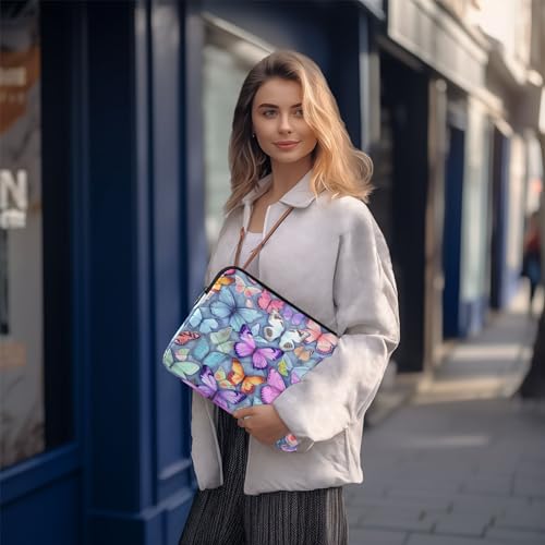 Funda para portátil 13-14 pulgadas con diseño de mariposas coloridas miniatura 7