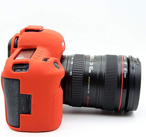 5D Mark IV Case, BolinUS Fullbody Ultra-Thin Lightweight Rubber Soft Silicone Housing Case Bag Cover for Canon EOS 5D Mark IV 5D4 (Red)