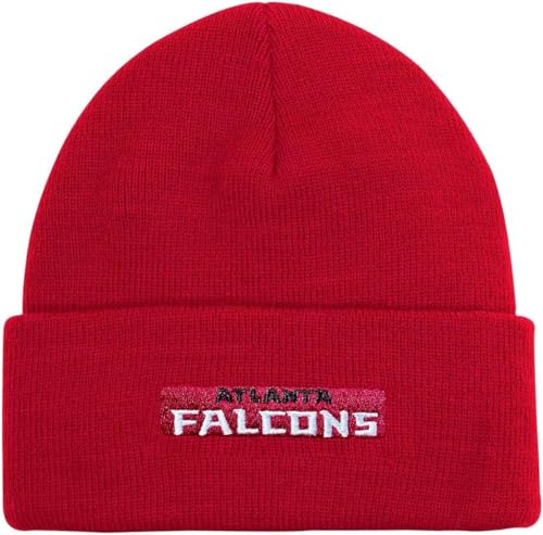 NFL Kids Youth 8-20 Gorro de malha esportiva oficialmente licenciado Sideline para clima frio, Atlan