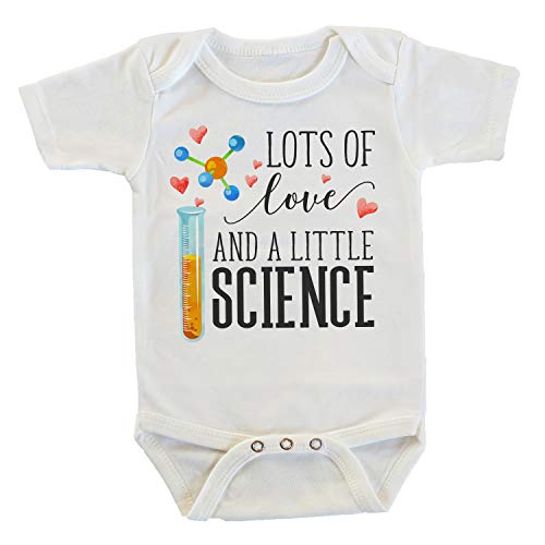 Image of Lots of Love and A Little Science IVF In Vitro Test Tube Onesie/Bodysuit
