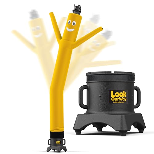 Image of LookOurWay Air Dancers Wacky Waving Inflatable Tube Man Set - 10 Feet Tall Inflatable Dancing Man with Blower - Yellow