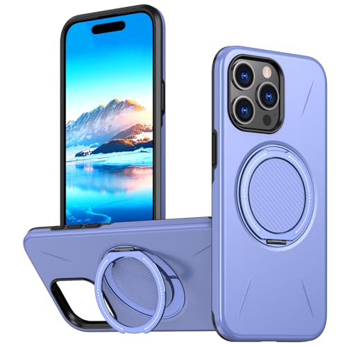�X�}�z�P�[�X �Ή��@�� for iPhone 15 Pro Max�y���C�����X�[�d�E�ԍڗp�}�O�l�b�g�}�E���g�E�X�^���h�@�\�E�����h�~�@�\�t�� TPU+PC 2-in-1�zPurple