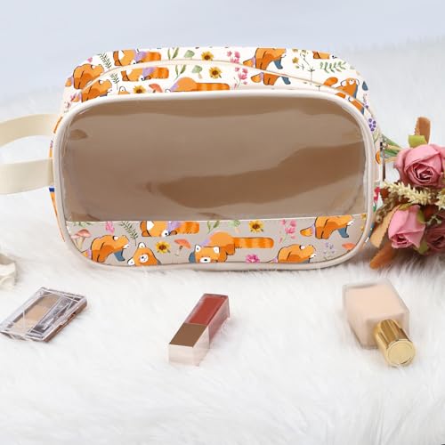 VAMSII Red Panda Lover Gift Red Panda Design Clear Makeup Bag Pan-da Fan Gift Love Pandas Toiletry Bag (Red Panda Design T B)3