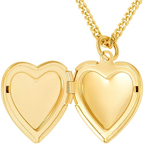 LIFETIME JEWELRY Heart Necklace Locket [ Plain Simple Gold Locket and 18 inch Chain ] 20X More 24k Plating Than Other Locket Necklace That Holds Pictures3