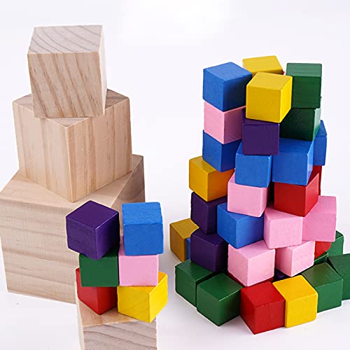 Tosnail 30 Pack 2 Inches Unfinished Wooden Cubes Wooden Blocks - Great For Crafts Making #TOP6