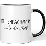 JUNIWORDS Tasse, Medienfachmann aus Leidenschaft, Schwarz (6651516)