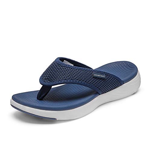 DREAM PAIRS Women's Arch Support Soft Cushion Flip Flops Thong Sandals 8 Navy