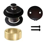 Westbrass D94K-12 Twist & Close Bathtub Drain Stopper with 2-Hole Faceplate and Adapter Bushing, Oil...