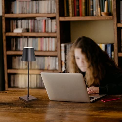 Portable USB Rechargeable Cordless LED Desk Lamp, Metal Retro Table Lamp with Touch Switch, 4W Bedside Lamp for Bedroom, Reading, Work, Study, Bars, KTV, Restaurants, Home, Black