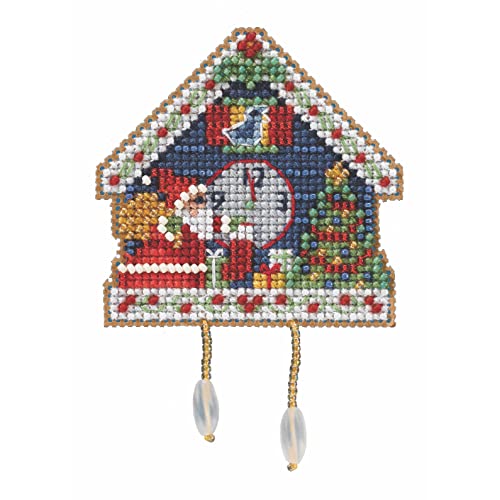 Image of Mill Hill Cuckoo Clock Beaded Counted Cross Stitch Ornament Kit 2022 Winter Holiday MH182235