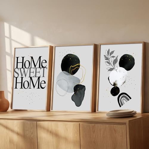 Image of kotart Paintings Modern Art Wall Decor Framed Paintings for Bedroom Room Living Room - Framed Wall Posters /Paintings with Frame - Paintings for Wall Decoration Set of 3-D (Art 2, 13x17 inch)