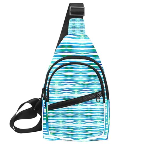 Sac à bandoulière Water Wave imperméable | Sac de poitrine mixte multicolore 30x18cm