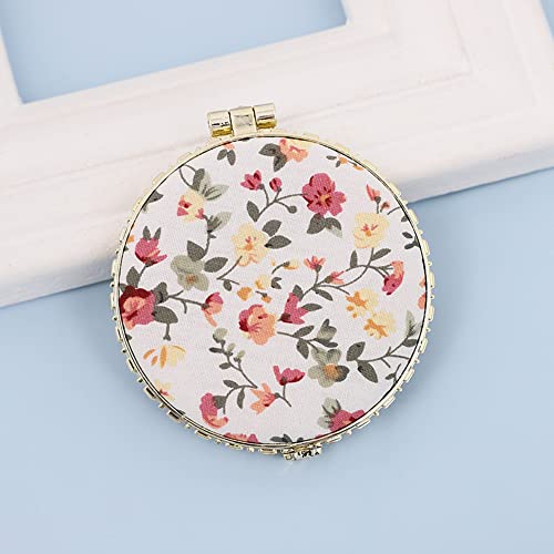 Luzen 4Pcs Floral Pattern Pocket Mirror Compact Travel Mirror Small Round Double Sided Folding Mirrors Portable Beauty Makeup Mirror For Women Girls Travel Or Daily Use #TOP4