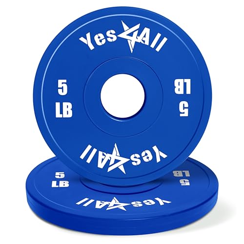 Image of Yes4All Fractional Weight Plates Set, Available In Steel And Rubber, Set of 2 /4 /6 Plates in 1.25LB, 2.5LB, or 5LB Sizes, Micro Change Plates for Dumbbell and Olympic Barbell Weightlifting