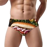 Edwal Calzoncillos de talle bajo con estampado divertido para hombre, ropa interior suave con bolsa de contorno de apoyo para uso diario, Negro, XXL