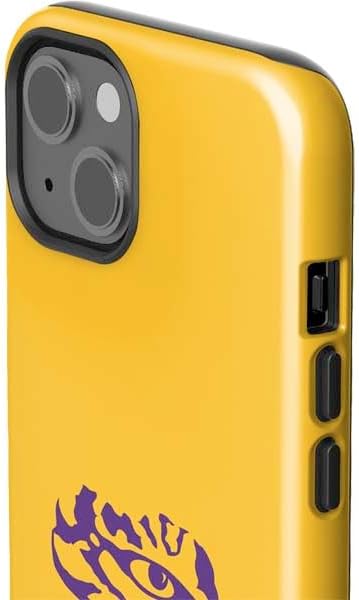 Skinit Impact Phone Case Compatible with iPhone 15 - Officially Licensed LSU Tiger Eye Logo Yellow Design