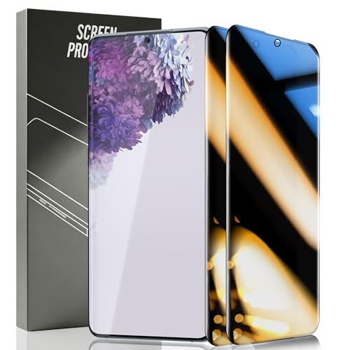 Cmiuubrer 2 Pack Privacy Screen Protector for Samsung Galaxy S20 Ultra, Anti-Spy Tempered Glass, 9H Anti-Scratch, Case Friendly