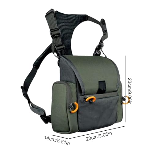 Bolsa de pecho para prismáticos con correas ajustables y diseño verde compacto 2