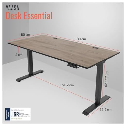 Yaasa Desk Essential Höhenverstellbarer Schreibtisch