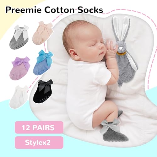 Preemie Socks Baby Girl Premature Cute Ruffle Bow Cotton Newborn Socks for Infant Baby Hospital Nicu Preemie Sock3