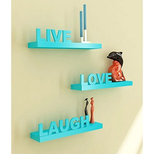 Shilpi Wooden Handmade Floating Wall Shelves Set of 3 PCs/Wall Decor
