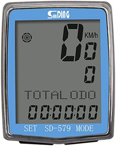 SUNDING SD-579C Wireless Speedometer for Bike & ATV - Stopwatch Bike Multifunction Computer Speedometer Odometer Sensor (Blue)