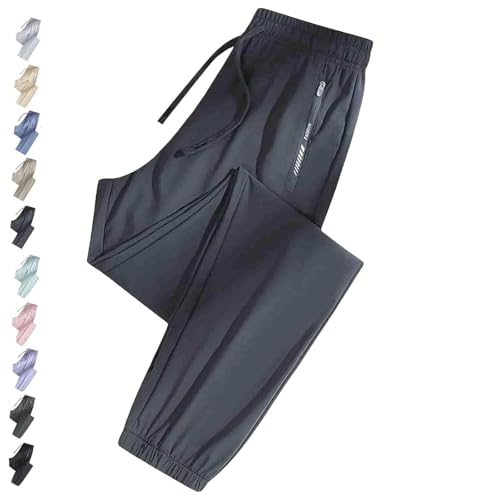 Nallywear Stretch Pants, Cooling Ultra Soft Perfect Drape Casual Pants, Comfort Everyday(Dark Gray,Large_Jogger)