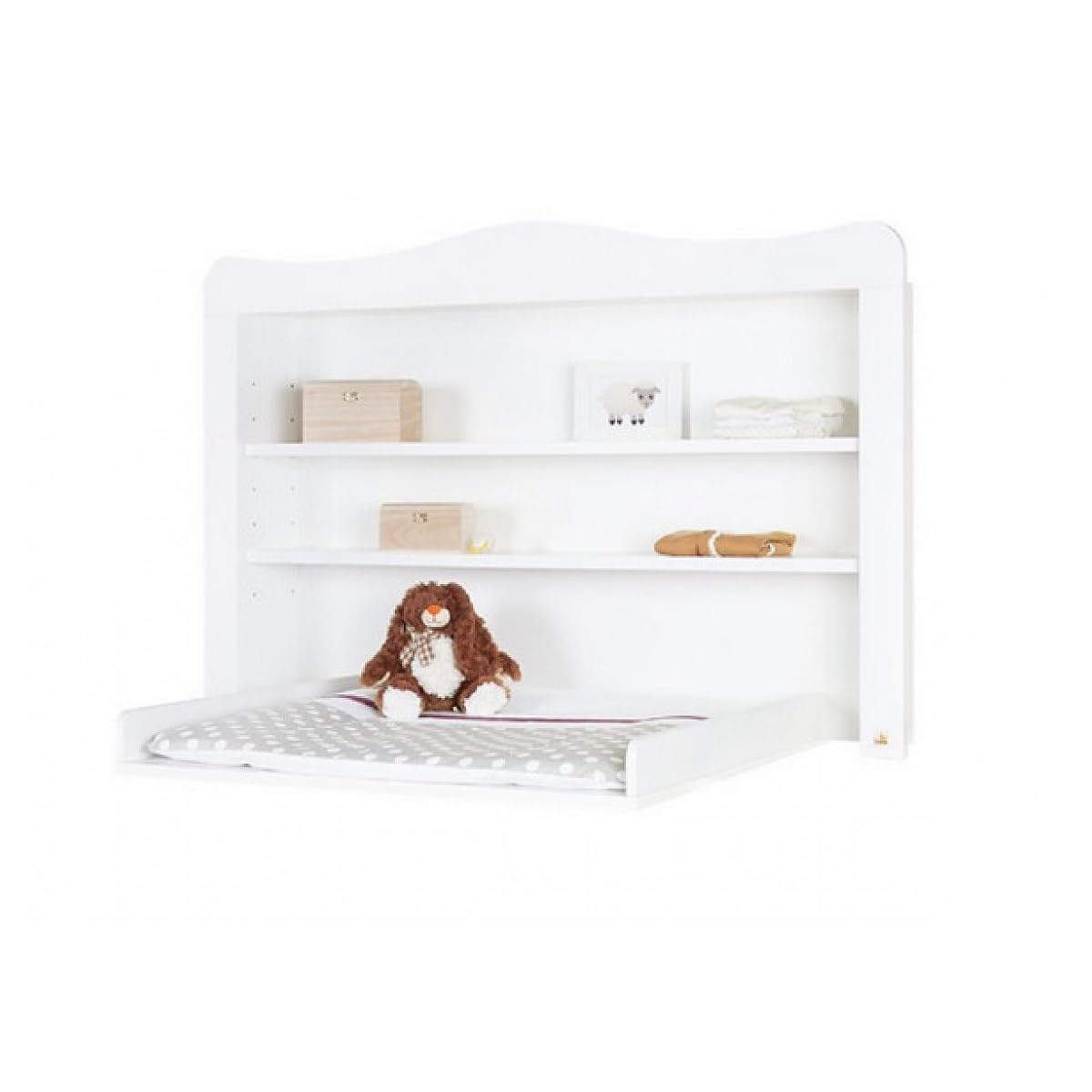 Chambre Enfant Pinolino Florentina Blanc - Lit, Commode à Langer, Armoire Et Étagère - Ensemble 4 Pièces