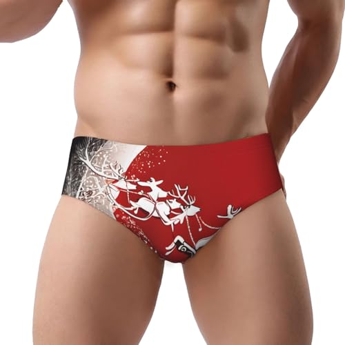 (Christmas Magic Print) Men's Triangle Briefs, Soft Sexy Comfortable Breathable Underwear for Men-
