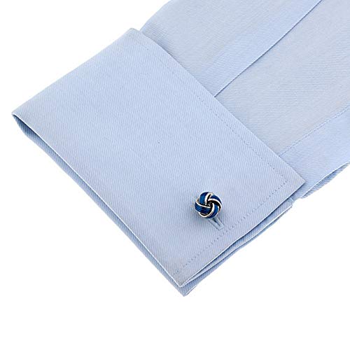 Mancuernillas Daesar para camisa hombre plateado azul miniatura 4