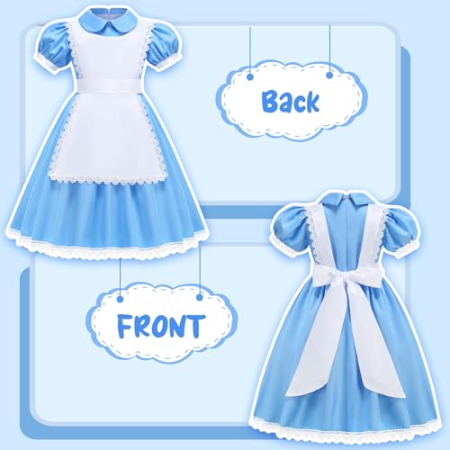 Disfraz completo azul para niñas Aoiviss con accesorios miniatura 2